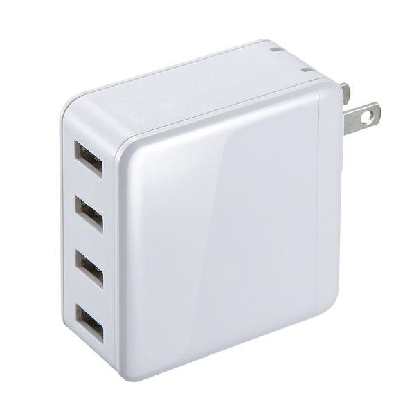 サンワサプライ USB充電器(4ポート 合計6A) ホワイト ACA-IP54W ACAIP54W