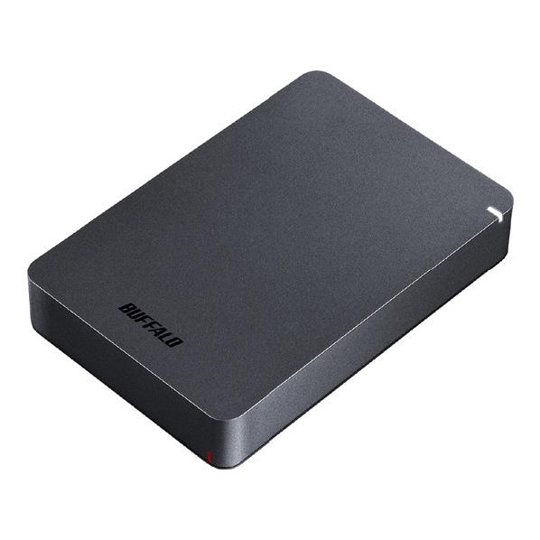 BUFFALO USB3．1(Gen．1)対応 耐衝撃ポータブルハードディスク(4TB) ブラック HD-PGF4.0U3-GBKA [HDPGF40U3GBKA]【MYMP】