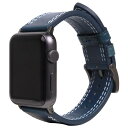 アップルウォッチ バンド イタリア レザー Italian Temponata Leather for Apple Watch 45/44/42mm ブルー [▲][R]