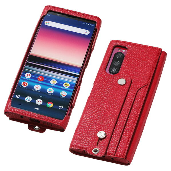 Deff Xperia 5用clings SLIM HAND STRAP CASE ワインレッド DCS-XP5CPLWR [DCSXP5CPLWR]