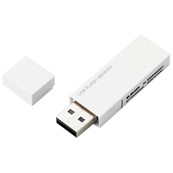 エレコム キャップ式USBメモリ(16GB) ホワイト MF-MSU2B16GWH [MFMSU2B16GWH]