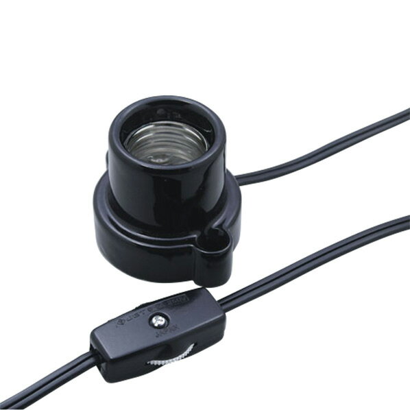 エルパ コード付ソケット E26 1．5m ブラック KPM2615HBK [KPM2615HBK]