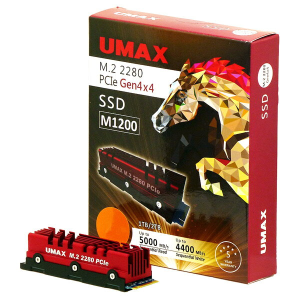 UMAX M．2 2280 PCIe Gen4×4 SSD M1200 2TB UM-SSDNV44M1200-2T [UMSSDNV44M12002T]