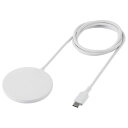 【5/1限定 エントリーで更にポイントUP!】エレコム マグネット内蔵ケーブル一体ワイヤレス充電器(7.5W・卓上・1m) ホワイト W-MA02WH [WMA...
