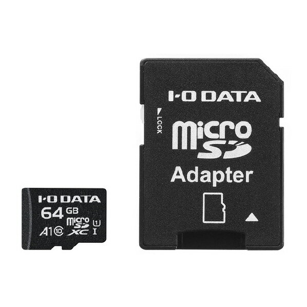I Oデータ A1/UHS-I UHS スピードクラス1対応 microSDメモリーカード 64GB (SDカード変換アダプター付き) オリジナル IEMS64GA1 IEMS64GA1