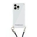 PHONECKLACE iPhone 13 Pro用ロープショルダーストラップ付きクリアケース ネイビー ネイビー PN21606I13PNV PN21606I13PNV
