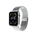 【5/1限定 エントリーで更にポイントUP!】miak Apple Watch 42/41/40/38mm用CLIP MESH BAND シルバー SMAMA-...