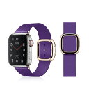 【5/1限定 エントリーで更にポイントUP!】VPG Apple Watch用本革モダンバックルバンド(42-44mm) パープル AW-LEM02PU [AW...
