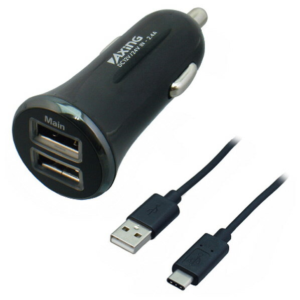 多摩電子工業 Type-C カーチャージャー 2．4A 2ポート ブラック TK43CUK [TK43CUK]