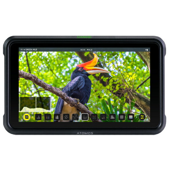 [ATOMOS 5．2インチ小型モニター ATOMSHBH01 [ATOMSHBH01]] の商品説明●SHINOBIはNINJA Vと同じHDR1920×1080ディスプレイとカラー処理を搭載したATOMOS初の小型モニターです。●また、わずか196gでNINJA Vよりも軽量化され、バッテリーを中央に搭載することによりバランスを取りやすくし、操作性も向上しています。●SHINOBIは、ほとんどのカメラ、スマートフォンのHDMI対応機器と互換性を実現し写真やビデオの制作を向上させるのに最適な製品です。●5.2インチ FHDp60 4Kp30 10bit 1000nitを搭載したSHINOBIは、特殊なARコーティングと指紋防止技術を採用した1000nitスクリーンで、日中の日差しの中でも画面をはっきりと見ることができます。[ATOMOS 5．2インチ小型モニター ATOMSHBH01 [ATOMSHBH01]]のスペック●スクリーンサイズ:5.2型●LCD/タッチパネル:IPS液晶(キャリブレーション対応)/静電容量式●最大表示解像度:1920×1080●アスペクト比(ビデオ表示):16:9●対応色域:REC709 HDTV●最大輝度:1000nit (+/- 10%)●ビデオ入力端子:HDMI (1.4)(タイプA)×1●オーディオ出力:ヘッドフォン出力×3.5mm●フルサイズSDカードスロット:LUTの読み込みやAtomOSのアップデートに使用●対応バッテリー:ATOMOS NP-Fシリーズ及びAtomX等のサポート品●対応入力電圧:6.2V - 16.8V●消費電力:4〜7W●寸法:W15.1×H9.15×D3.15cm(※バッテリーなど含まず)●質量:196g(本体のみ)●製品内容:SHINOBI 本体、ACアダプター、クイックスタートガイド○初期不良のみ返品可