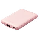 エレコム 薄型コンパクトモバイルバッテリー(5000mAh/2．4A/Cx1+Ax1) ピンク DE-C37-5000PN 