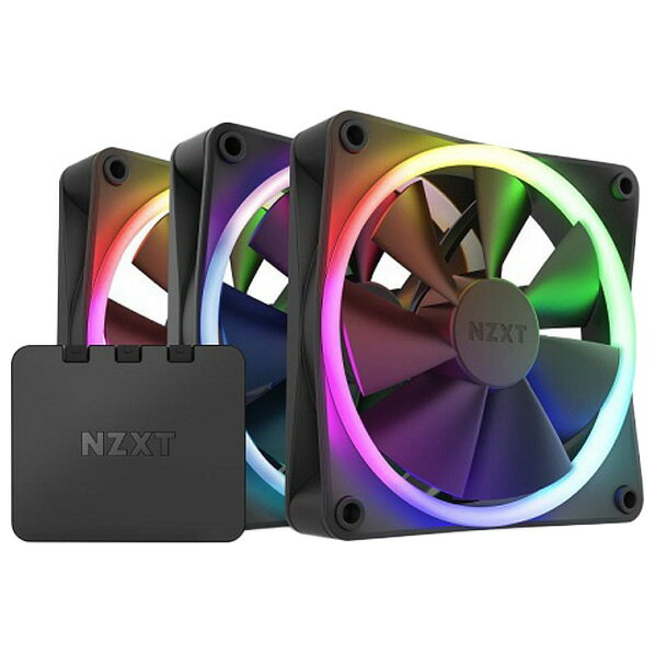 NZXT RGBファン 120mm 3個 RGB照明コントローラーセットモデル ブラック RF-R12TF-B1 RFR12TFB1