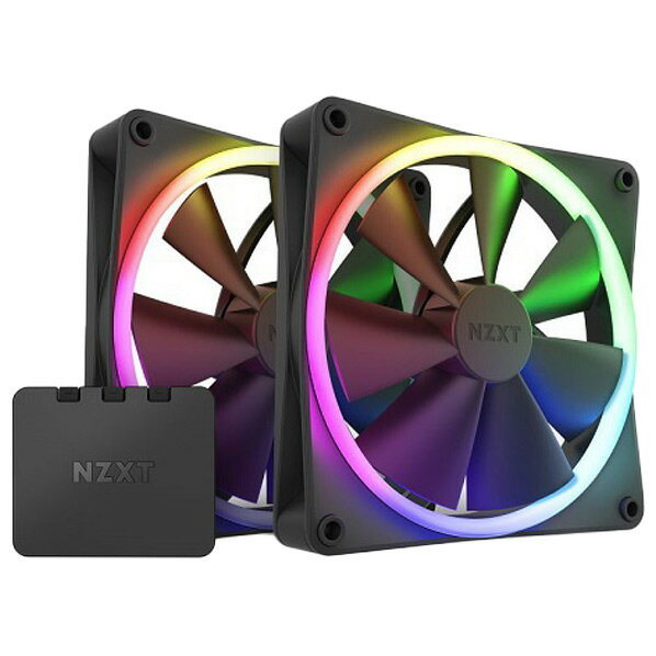 NZXT RGBファン 140mm 2個 RGB照明コントローラーセットモデル ブラック RF-R14DF-B1 RFR14DFB1 【MYMP】