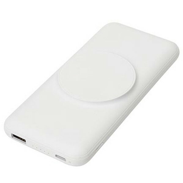 クオリティトラストジャパン ワイヤレス充電マグネット式モバイルバッテリー(10000mAh) ホワイト QXW-0501WH QXW0501WH 【MYMP】