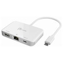 [j5 create USB-C イーサーネット 3in1 マルチアダプター ホワイト JCA351 [JCA351]] の商品説明●小型でコンパクト。PD充電/HDMI/有線LANを拡張するマルチアダプター。●最大4K30Hzの高解像度出力に対応。●最大PD100Wサポートでパソコン・タブレットの充電が可能。●煩わしいドライバーのインストールや初期設定などの作業も不要。●安心の2年保証。●※USB Type-Cを備えるホスト側がDisplayPort AltモードとPower Deliveryに対応している必要があります。●※すべてのAndroid端末にはLAN接続に対応している保証ではありませんので、ご注意ください。[j5 create USB-C イーサーネット 3in1 マルチアダプター ホワイト JCA351 [JCA351]]のスペック●ホスト(パソコンと接続側):USB Type-C(オス)●拡張端子・HDMI 4K30Hz×1・USB-C PD100W充電ポート×1・ギガビット有線LAN(10/100/1000Mbps)×1●給電方式:バスパワー/パワーセルフ●最大解像度:HDMI 4K 30Hz●材質:プラスチック●ケーブル長さ:20cm●寸法:W8.0×H5.0×D1.4cm●質量:52g○初期不良のみ返品可