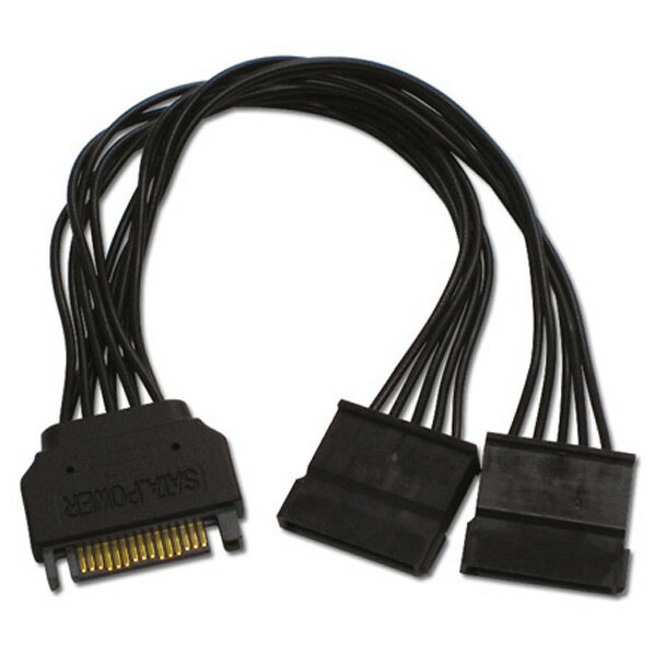 アイネックス シリアルATA用二股電源ケーブル 15cm ブラック S2-1501SAC-BK [S21501SACBK]