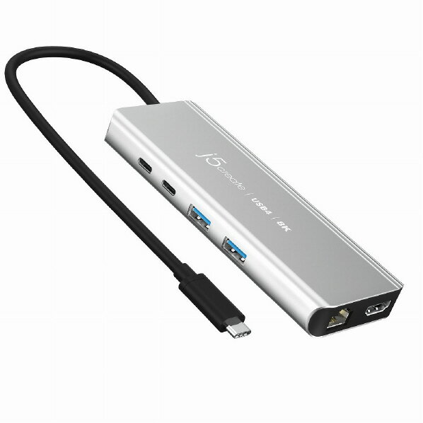 J5 USB4 8K 2.5G LAN 6in1 マルチハブ スペースグレー ［USB Power Delivery対応］ JCD403 create