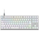 [Corsair RGB テンキーレス光学メカニカルゲーミングキーボード K60 PRO TKL CH911D11AJP [CH911D11AJP]] の商品説明●アルミニウム筐体につや消しホワイト陽極酸化処理を施したシャーシに美しいホワイトキーキャップを採用、本格的ゲーミング仕様ながら美しいスタイリングにこだわった製品です。●CORSAIR OPX RGB光学メカニカルキースイッチを採用、アクチュエーション距離が僅か1.00mmという超高速入力、8000Hzハイパーポーリングで従来のゲーミングキーボードの約8倍の速さで送信されるため、ゲームにアクションが瞬時に伝わります。●どんなに多くのキーを押しても、どんなに速く押しても、コマンドや同時キーストロークを常に正確に認識するNキーロールオーバー機能・アンチゴースト機能を搭載しています。●キーごとにRGBバックライトを搭載、CORSAIR iCUEソフトウェアで他のデバイスとのライティング同期や美しいRGB LEDライティングをお楽しみいただけます。●キースイッチは1億5000万回のキーストロークに耐える仕様、精密な成形が施されたPBT DOUBLE-SHOT PROキーキャップは厚さ1.5mmで摩耗・退色・反射しにくい素材を使用しながら安定性を実現しています。[Corsair RGB テンキーレス光学メカニカルゲーミングキーボード K60 PRO TKL CH911D11AJP [CH911D11AJP]]のスペック●フォームファクタ:テンキーレス 日本語配列●接続:[製品側] USB Type-C、[機器側] USB 3.0 Type-A(ケーブル取り外し可能)●LED:RGB LED 1680万色・キーごとにLED配色・点灯が可能●マトリックス:完全キーロールオーバー(NKRO)・100% アンチゴースト●USBレポートレート:最大8000Hz●オンボードメモリ:あり●プラグアンドプレイ動作:対応●コンソール互換性:Xbox One、Xbox Series X|S●FNキー:メディアの再生、音量、オンボードライティング●iCUEソフトウェア動作環境:Windows10/11、およびmacOS 10.15以上●保証期間:2年間○初期不良のみ返品可