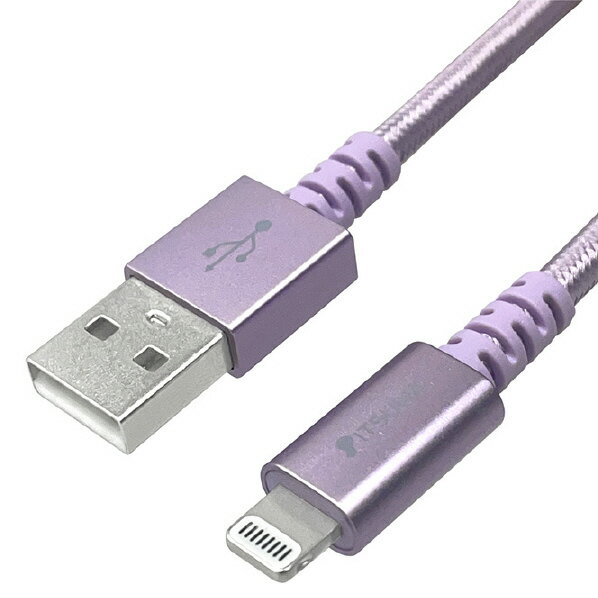 イツワ商事 USB-A to Lightningケーブル(1．5m) パープル MLTD2215PU [MLTD2215PU]