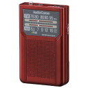 【8/1限定 エントリーで最大P5倍】オーム電機 AM/FMポケットラジオ 電池長持ちタイプ AudioComm レッド RAD-P136N-R [RADP13...