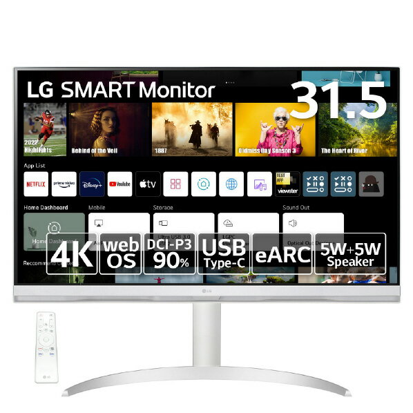 LG쥯ȥ˥ 315վǥץ쥤 LG SMART Monitor ۥ磻 32SQ730S-H [32SQ730SH]RNH