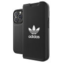 アディダス スマホケース メンズ adidas iPhone 14 Pro用OR Booklet Case BASIC FW22 black/white 50182 [50182]