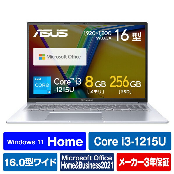 ASUS ノートパソコン e angle select ASUS Vivobook 16X クールシルバー K3604ZA-MBWSI3ED [K3604ZAMBWSI3ED]【RNH】【MYMP】