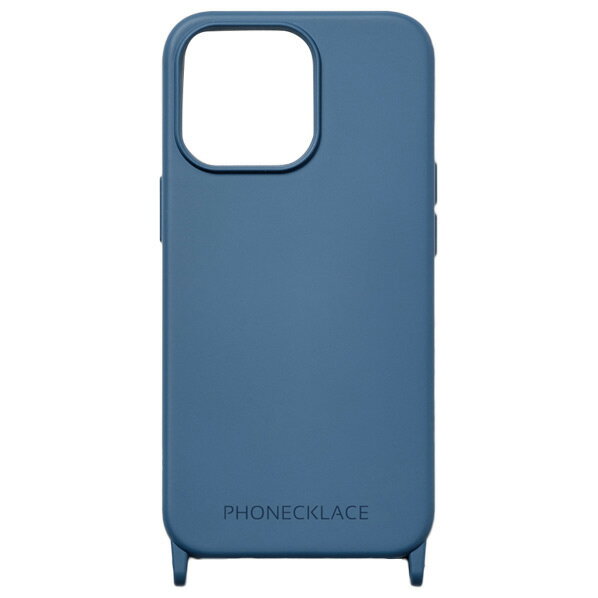 PHONECKLACE iPhone 15 Pro Max用ストラップホール付きシリコンケース ティールブルー PN25613I15PM 