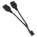 アイネックス ケース用USBケーブル 2x4メス - Aメスx2 ブラック USB-023 [USB023]