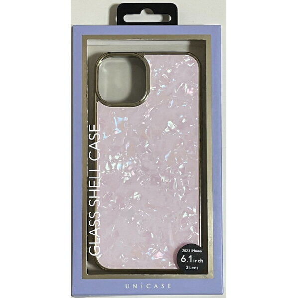 ユニケース iPhone 15用Glass Shell Case ピンク UNI-CSIP23M-0GSPN 