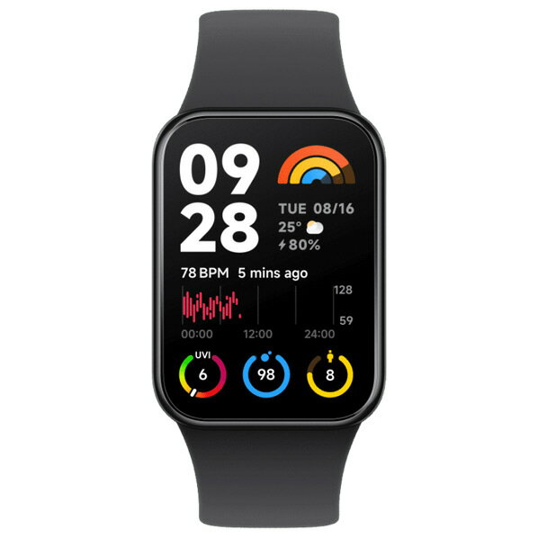 シャオミ スマートウォッチ メンズ Xiaomi ウェアラブル Xiaomi Smart Band 8 Pro Black BHR8017GL [BHR8017GL]【MYMP】