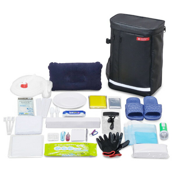 アイリスオーヤマ 防災セット 1人用27点 ブラック BS1-27 [BS127]