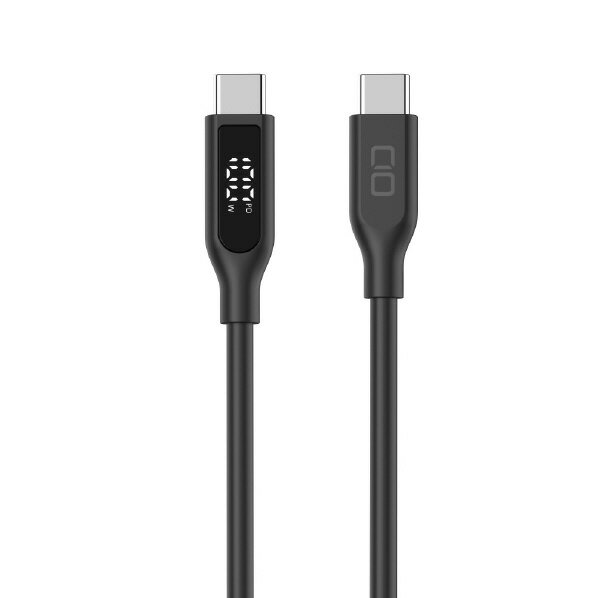 CIO CtoC 液晶ディスプレイ付きシリコンケーブル 2m ブラック CIO-SL-SC-CC2-BK [CIOSLSCCC2BK]