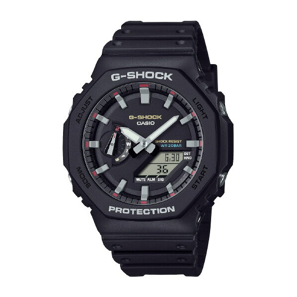 [カシオ 腕時計 G-SHOCK ブラック GA-2100RL-1AJF [GA2100RL1AJF]] の商品説明●時代と共に進化し続け、世界中のファッショニスタやアスリートから愛されているIconic Stylesに初代G-SHOCKカラーのモデルが登場。5600 Style:初代モデルのデザインを受け継ぐロングセラーモデル6900 Style:時代を超えて愛されるカルチャーアイコン110 Style:異彩を放つビッグサイズモデル2100 Style:八角形ベゼルのシンプルデザイン●赤、青、黄色をあしらったフェイスデザインオリジナルモデルで採用されていた、G-SHOCKのブランドカラーでもあり挑戦し続ける情熱を意味する赤色、高い防水性を表す青色、ショックレジスタントを意味する黄色を忠実に再現しています。また、堅牢性をイメージさせるレンガパターンも採用しています。●耐衝撃構造●20 気圧防水機能●針退避機能(針が液晶表示と重なって見づらいときは、針を液晶表示の上から一時的に退避させることができます)●ワールドタイム:世界 48 都市(31タイムゾーン、サマータイム設定機能付き)+ UTC(協定世界時)の時刻表示●ストップウオッチ(1/100 秒(1 時間未満)/1 秒(1 時間以上)、24 時間計、スプリット付き)●タイマー(セット単位:1 秒、最大セット:24 時間、1 秒単位で計測)●時刻アラーム 5 本・時報●フルオートカレンダー●12/24 時間制表示切替●操作音 ON/OFF 切替機能●ダブル LEDライト:文字板用 LEDライト(スーパーイルミネーター、残照機能、残照時間切替(1.5 秒 /3 秒)付き)、LCD 部用LED バックライト(スーパーイルミネーター、残照機能、残照時間切替(1.5 秒 /3 秒)付き)●電池寿命約 3年[カシオ 腕時計 G-SHOCK ブラック GA-2100RL-1AJF [GA2100RL1AJF]]のスペック●寸法:W4.54×H4.85×D1.18cm●質量:51g○初期不良のみ返品可