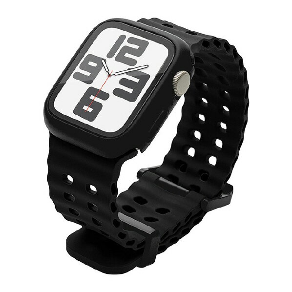 ラスタバナナ Apple Watch 4-10/SE1-2/Ultra Series1-2[44/45/46/49mm]用ベルト シリコンバンド ブラック RBLAW4407BK [RBLAW4407BK]【JMSP】(2)