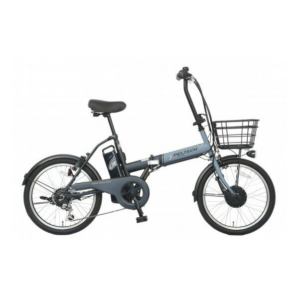 PELTECH 20型電動アシスト自転車外装6段 ブルー×ブラック TDN-208L-BL-12AH [TDN208LBL12AH]