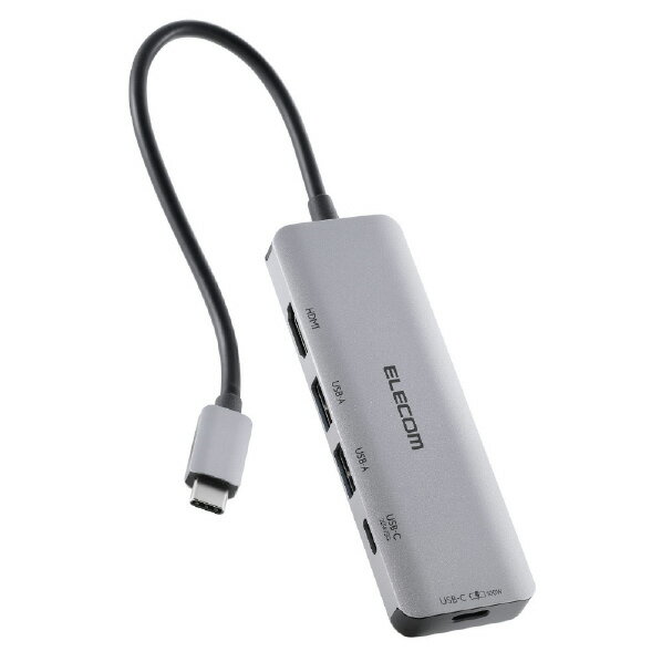 エレコム USB Type-C(TM)5in1ドッキングステーション (20W 出力対応) シルバー DST-051BPSV [DST051BPS..