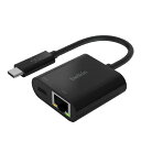 BELKIN USB-C to LAN|[g + USB-C 60W PDϊA_v^ ubN INC001BTBK [INC001BTBK]