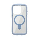 Hamee iPhone 15 Pro用強化ガラスクリアケース iFace Reflection Magnetic ペールブルー 41-962039 [41962039]