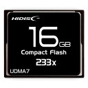 【マラソン期間中各種エントリーでポイントUP】ハイディスク HIDISC CFカード 16GB 233x Read35MB/s MLCチップ搭載 HDCF16G233XJP3 HDCF16G233XJP3 【MRAP】