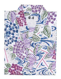 お取り寄せ商品　旅館用仕立上りゆかた・おねまき　女性用柄（あじさい)　S〜LL寸　[旅館浴衣　お寝巻　ゆかた　リネン　おしゃれ浴衣　和風　小紋柄浴衣　業務用浴衣　ホテル湯上がり　ホテル　旅館　温泉]