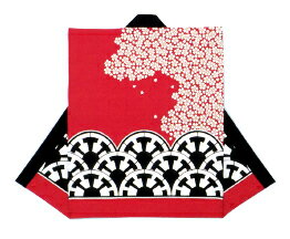 シルクプリント袖無し半纏【桜と源氏車】