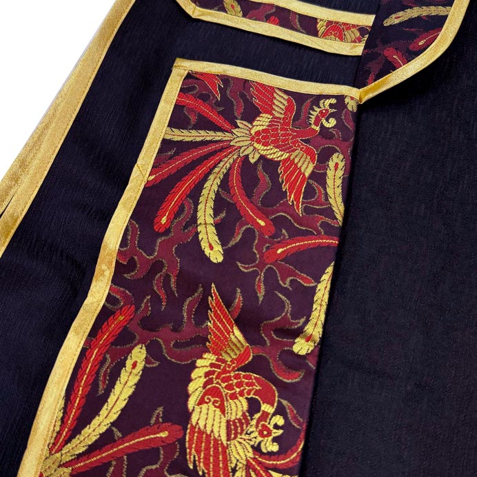 大人が着用できる陣羽織（単衣）　黒地・鳳凰　時代劇・武者行列などのイベントやおもてなし隊におすすめ！