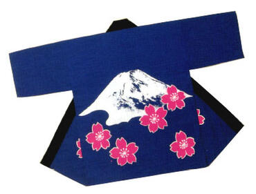 シルクプリント法被 富士山、桜 半纏帯別売 シルクプリント法被 富士山、桜 半纏帯別売