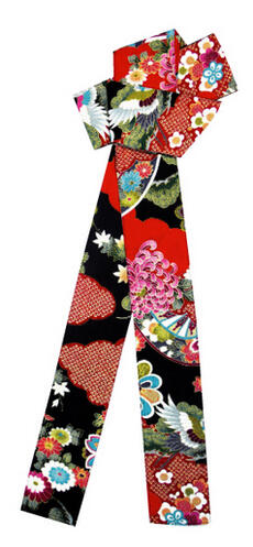 半纏帯 巾約8cm・長さ約260cm 雲 鶴 華 法被 祭り 腰紐 半纏帯 巾約8cm・長さ約260cm 雲 鶴 華 法被 祭り 腰紐
