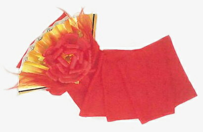 扇獅子 (赤) [ 扇 日舞 東都獅子 俄獅子 大道芸 囃子 神楽 雅楽 民謡 歌舞伎 祭り 舞台用 小道具 XYZ-T..