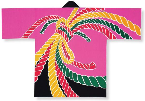 顔料染法被【綱熨斗】ピンク・黒　大人フリーサイズ