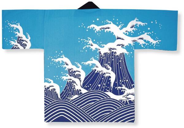 法被【波】ブルー　イベント・祭りに人気のハッピです。