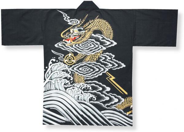 樂天商城 - 顔料染法被【龍】黒　大人フリーサイズ