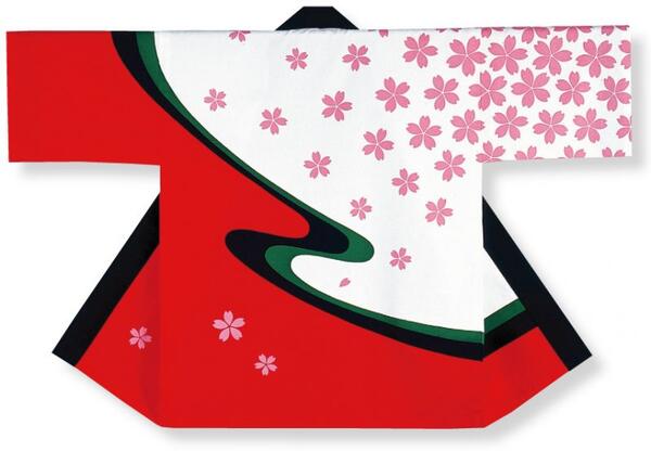 樂天商城 - 顔料染法被【流水桜】赤　大人フリーサイズ